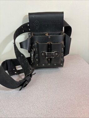 GREEN LEE Heavy Duty Black Leather Electricians Tool Pouch